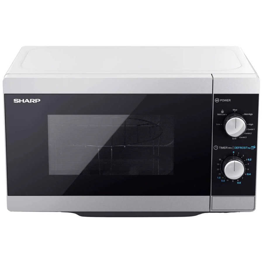 Sharp YC-MG01E-S - Mikrowellenofen mit Grill 20 Liter 800 W Silver/Black