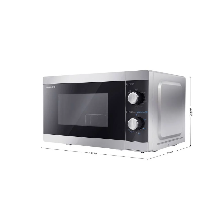 Sharp YC-MG01E-S - Mikrowellenofen mit Grill 20 Liter 800 W Silver/Black