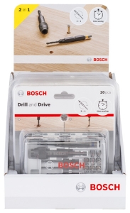 BOSCH Professional Extra Hard Set mit HSS-Spiralbohrern und  Schrauberbits, 20-teilig 2607002786 
