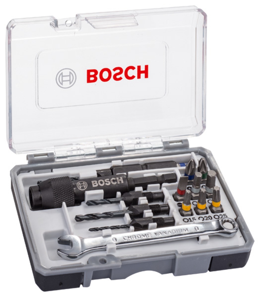 BOSCH Professional Extra Hard Set mit HSS-Spiralbohrern und  Schrauberbits, 20-teilig 2607002786 