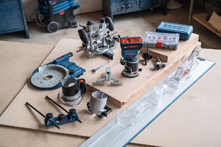 BOSCH Professional GKF 18V-8 Akku-Kantenfräse 06016C2001