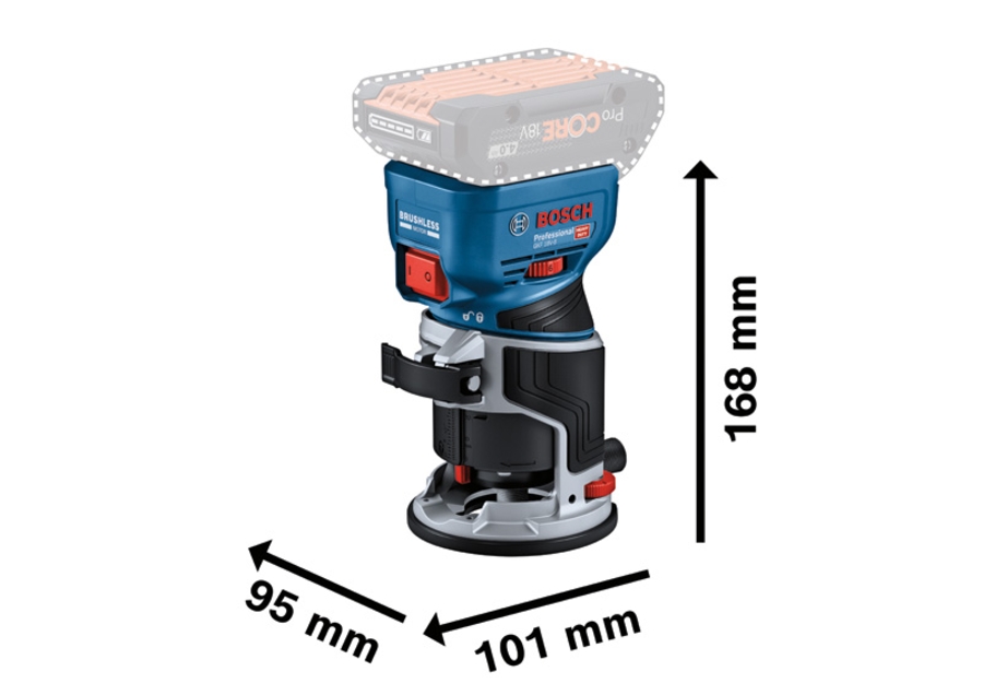 BOSCH Professional GKF 18V-8 Akku-Kantenfräse 06016C2001