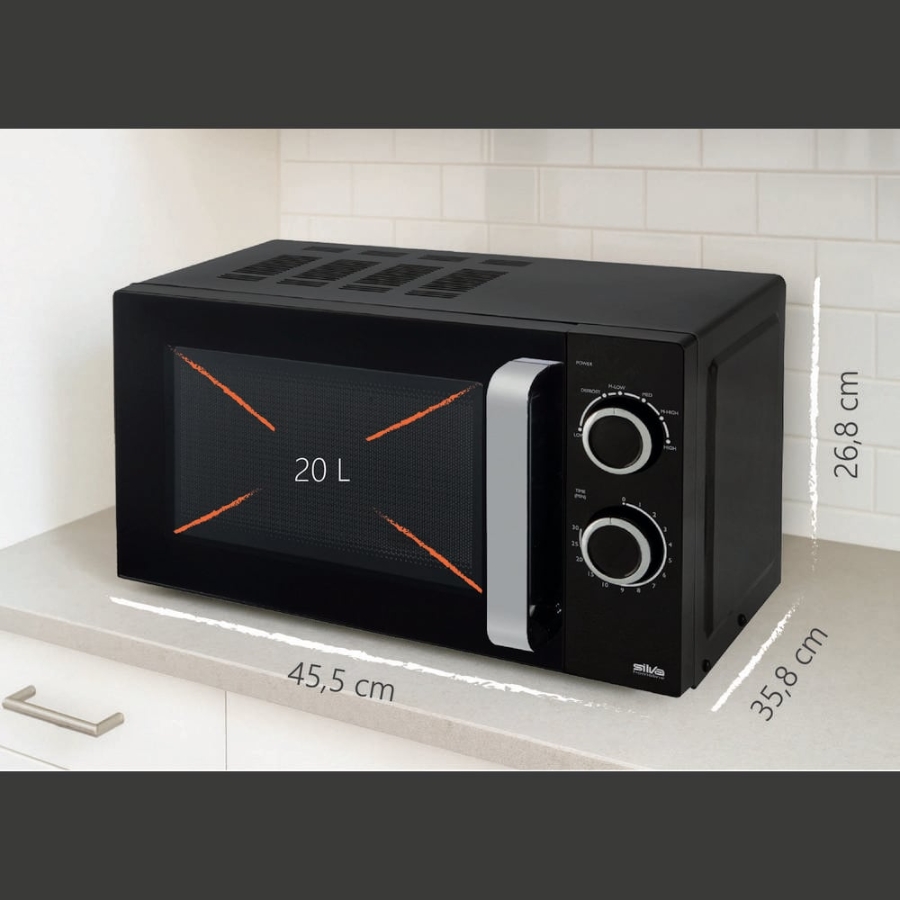 Silva MW-C 25.2 Mikrowelle, 700 W, 20 L, Keramikboden ohne Drehtel 430031