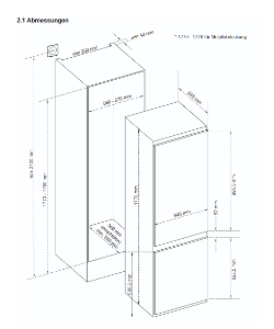 bkitchen EKG 178.1 Einbau-Kühlgefrierkombination, 178 Nische,  181 L, D,Schlepptür
