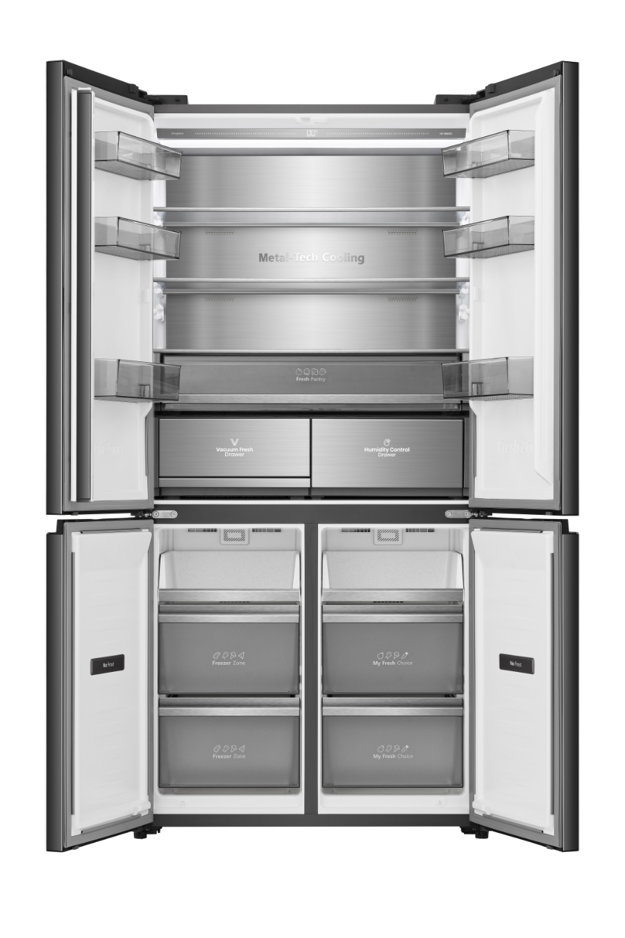 Hisense RQ768N4GBE Multidoor Kühl-Gefrierkombination Schwarz 591l nur 60cm Tief