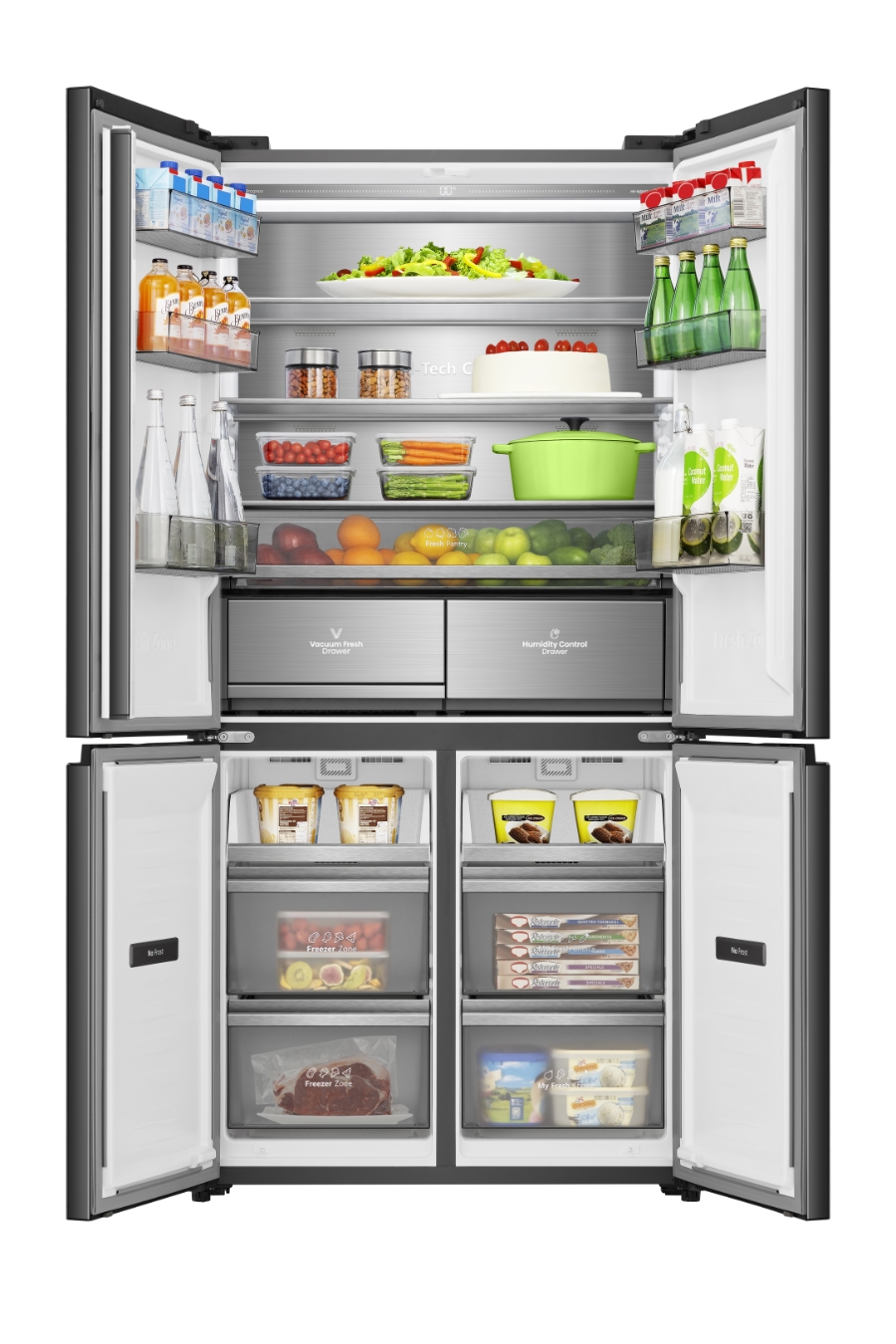 Hisense RQ768N4GBE Multidoor Kühl-Gefrierkombination Schwarz 591l nur 60cm Tief