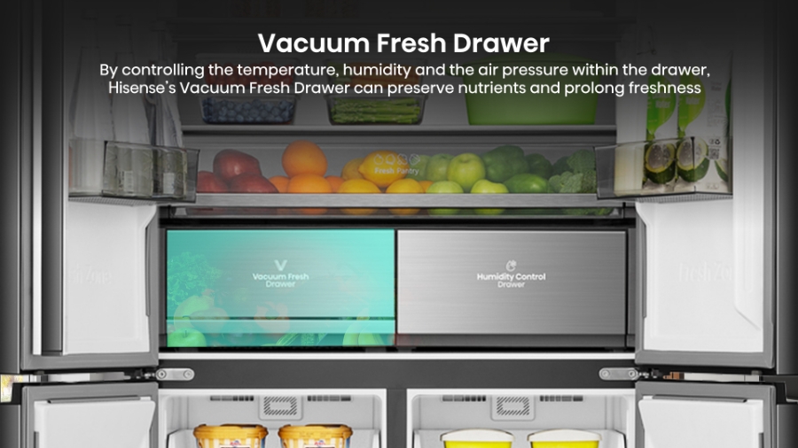 Hisense RQ768N4GBE Multidoor Kühl-Gefrierkombination Schwarz 591l nur 60cm Tief