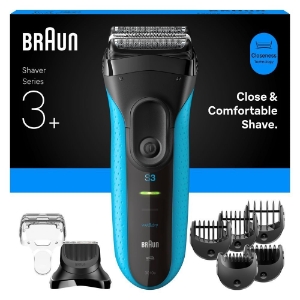 Braun Personal Care 3010BT Series 3+ Elektrorasierer, Barttrimmer Aufsatz, Nass & Trockenrasierer