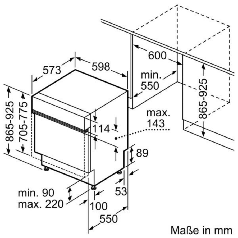 Siemens SX53ES22CE iQ300 Einbau Geschirrspüler teilintegriert, 60 cm XXL Home Connect