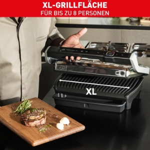 Tefal GC760D Optigrill Elite XL Kontaktgrill, 16 Programme,  Digitales Display mit Garstufenanzeige, abnehmbare XL-Platte
