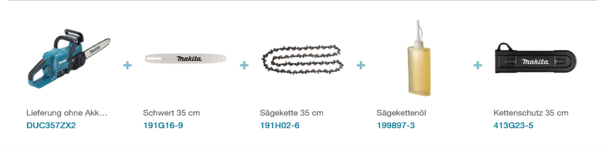 Makita DUC357ZX2  Akku-Kettensäge LXT 18 V • 35 cm / 14" • 7,7 m/s • 3/8"