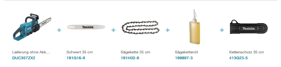 Makita DUC357ZX2  Akku-Kettensäge LXT 18 V • 35 cm / 14" • 7,7 m/s • 3/8"