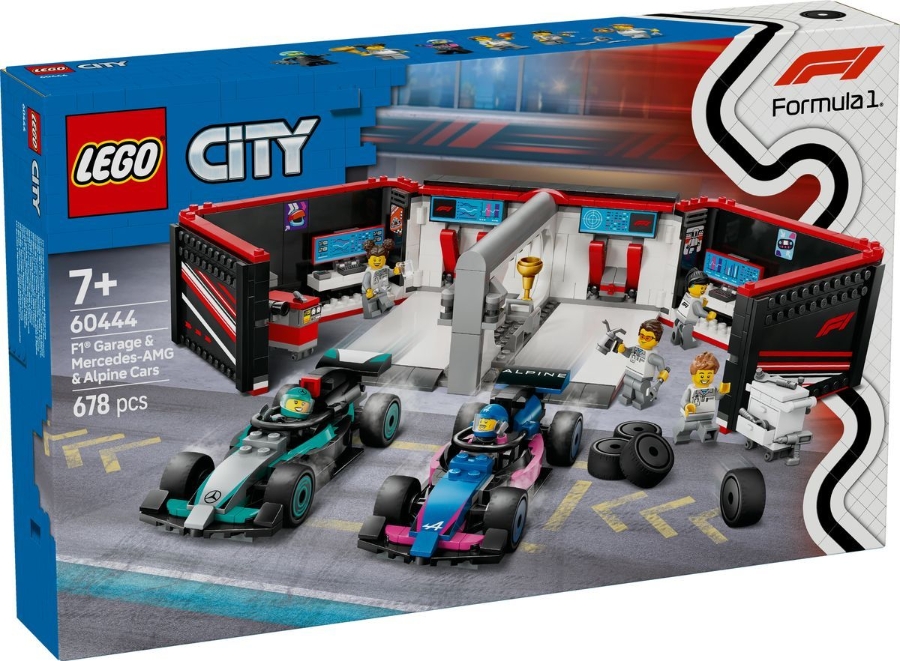 LEGO City 60444 F1® Garage mit Mercedes-AMG & Alpine Rennautos 