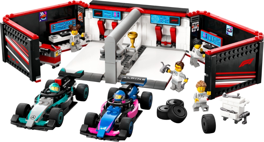 LEGO City 60444 F1® Garage mit Mercedes-AMG & Alpine Rennautos 