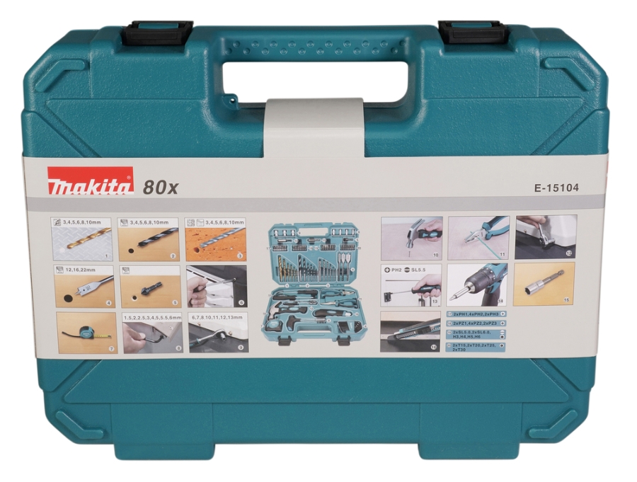 Makita E-15104 Werkzeugset 80 tlg 80 tlg • Bohrer- /Bitset • Werkzeug