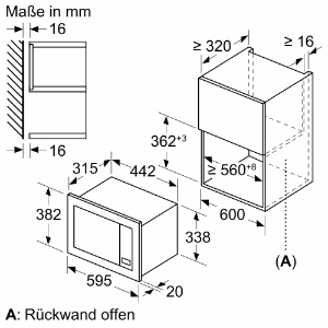 Bosch BFL623MB4 Serie 2, Einbau-Mikrowelle, Schwarz 