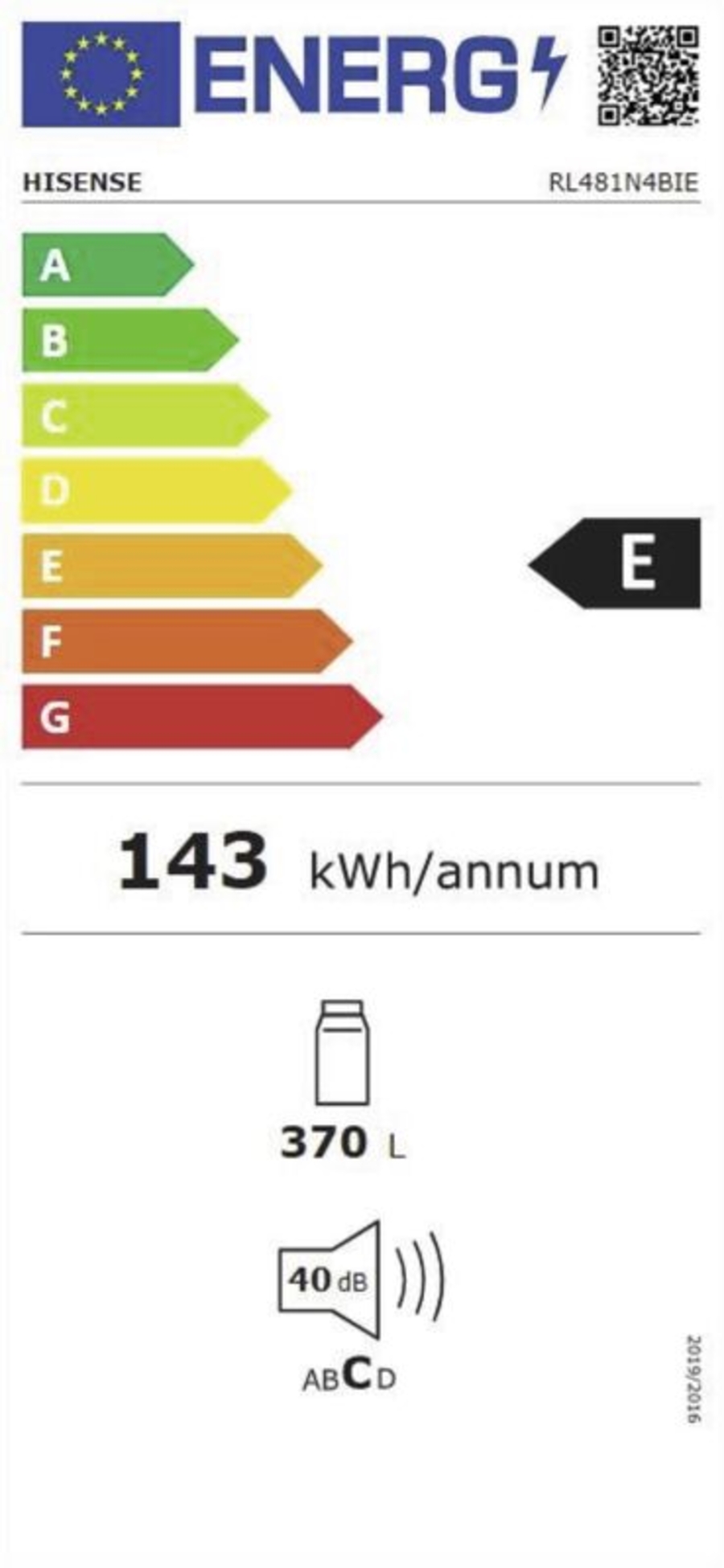 Hisense RL481N4BIE Kühlschrank Stand Inox-Look 
