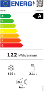 Bosch KGN492IAF Serie 4 Kühl-Gefrier-Kombination  Stand  203 x 70 cm, Gebürsteter Stahl,NoFrost