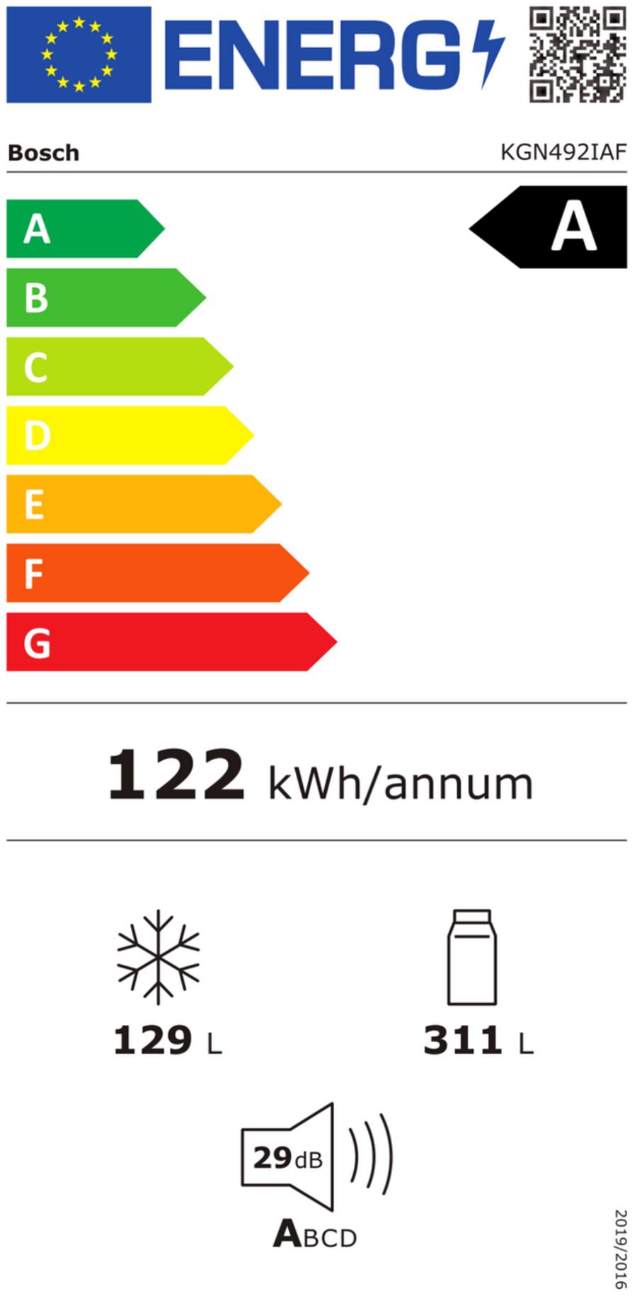 Bosch KGN492IAF Serie 4 Kühl-Gefrier-Kombination  Stand  203 x 70 cm, Gebürsteter Stahl,NoFrost