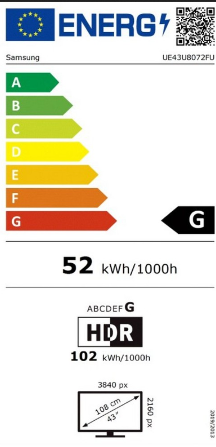 Samsung UE43U8072FUXXH Fernseher 4K Wi-Fi 5 , Bluetooth 5.3  SmartTV