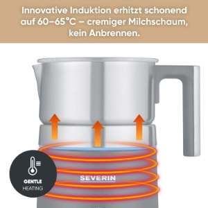 Severin SM 3587  SPUMA 700 Plus Induktions-Milchaufschäumer 13 Programme, OLED-Display, LED-Lichtring mit Statusanzeige,