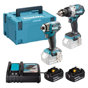 Makita DLX2528TJ Kombo-Set LXT 18 V • DHP489 • DTD173 • 2 x Akku 5A • Ladegerät • Koffer