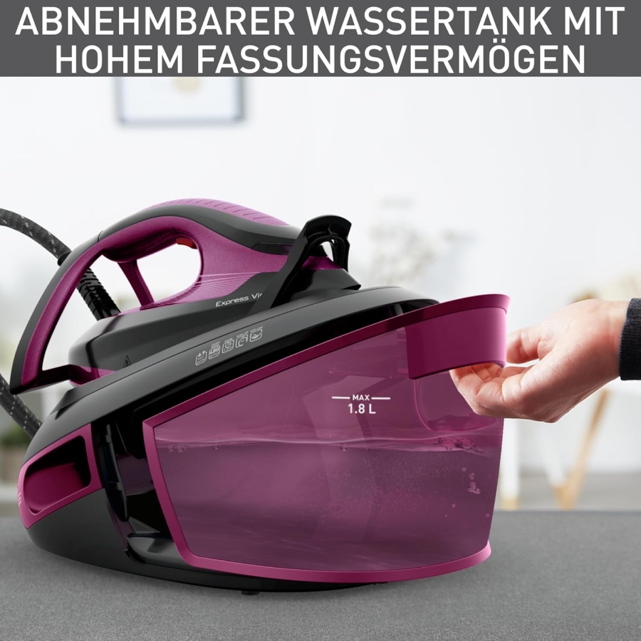 Tefal SV8152 Dampfbügelstation 1.800 ml Wassertank 480 g/Min.  extra Dampfstoß, für alle Textilien, LED an der Spitze