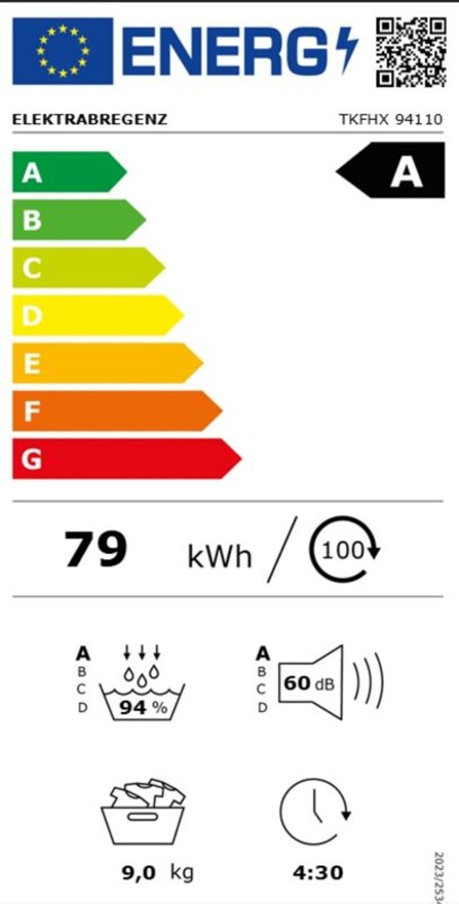 Elektrabregenz TKFHX 94110 Wärmepumpentrockner 9kg  5 Jahre Garantie mit Online-Registrierung