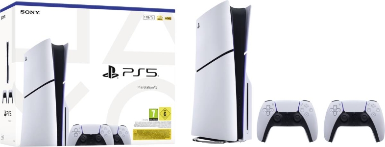 Playstation PS5 Slim Laufwerk 1TB SSD + 2 DualSense Wireless Controller 