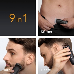 Braun Personal Care AIO5540 All-in-One Series 5, 9-in-1 Groomingset,  ultrascharfe Klinge, Körpertrimmer, Bodygroomer Kit