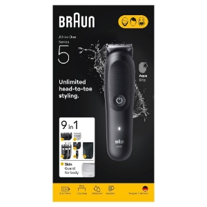 Braun Personal Care AIO5540 All-in-One Series 5, 9-in-1 Groomingset,  ultrascharfe Klinge, Körpertrimmer, Bodygroomer Kit