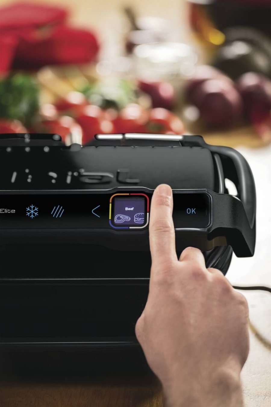 Tefal GC7508 OptiGrill Elite Kontaktgrill, schwarz 