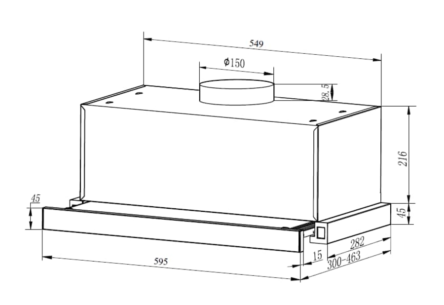 Beko HNT61520XH  Dunstabzughaube 60cm edelstahl 