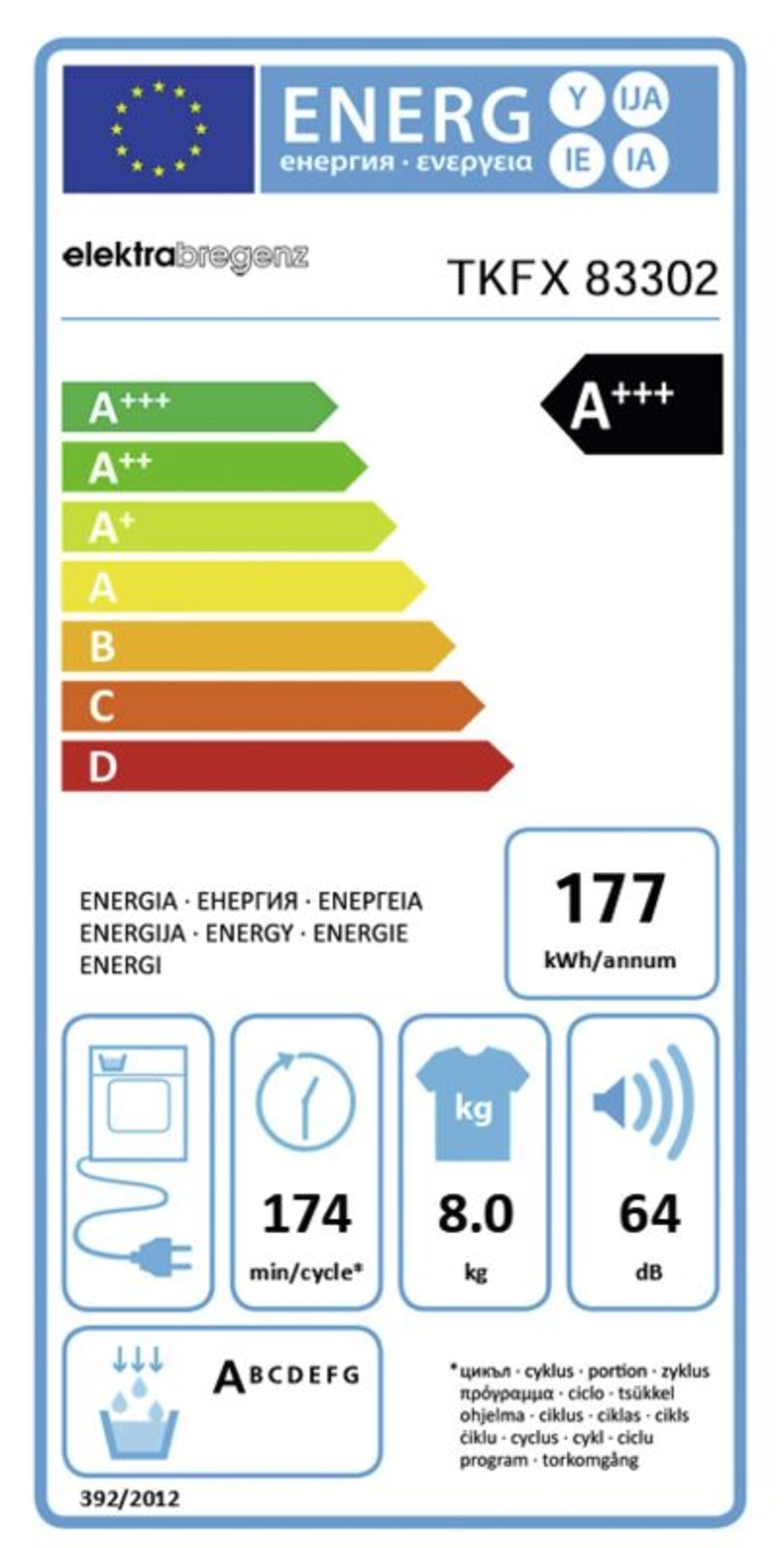 Elektrabregenz TKFX 83302 Wärmepumpentrockner 8kg  
