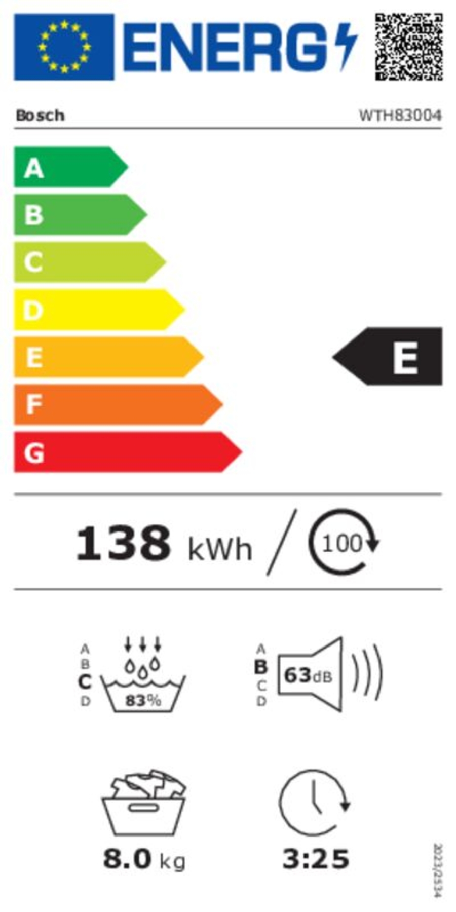 Bosch WTH83004 Wärmepumpentrockner 8kg  Weiss 