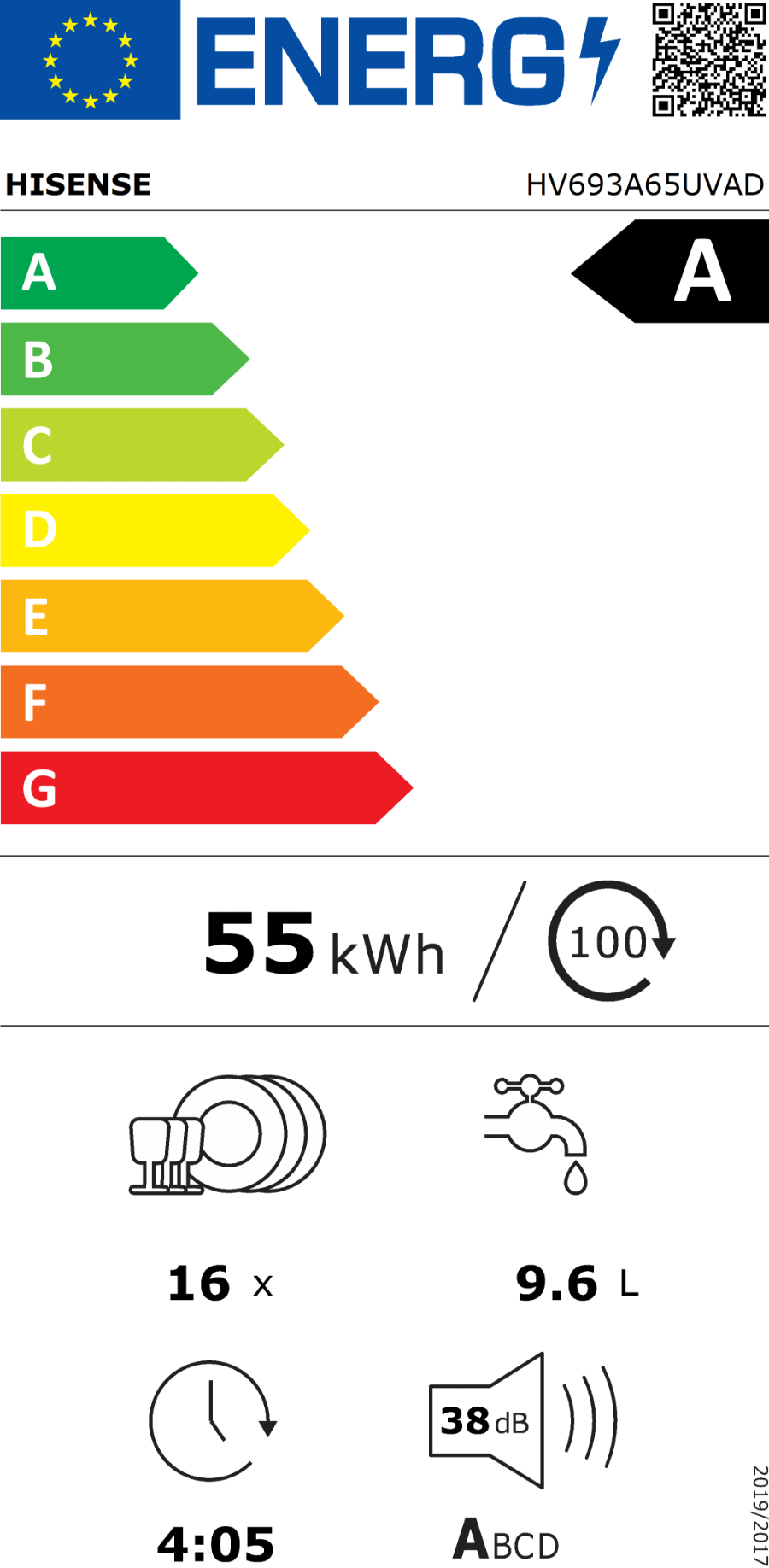 Hisense HV693A65UVAD  Geschirrspüler vollintegriert 60 cm  mit Besteckschublade 745230