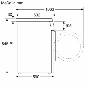 Siemens WU14UT22  I Q500, Waschmaschine unterbaufähig 9kg 1400 U/min 