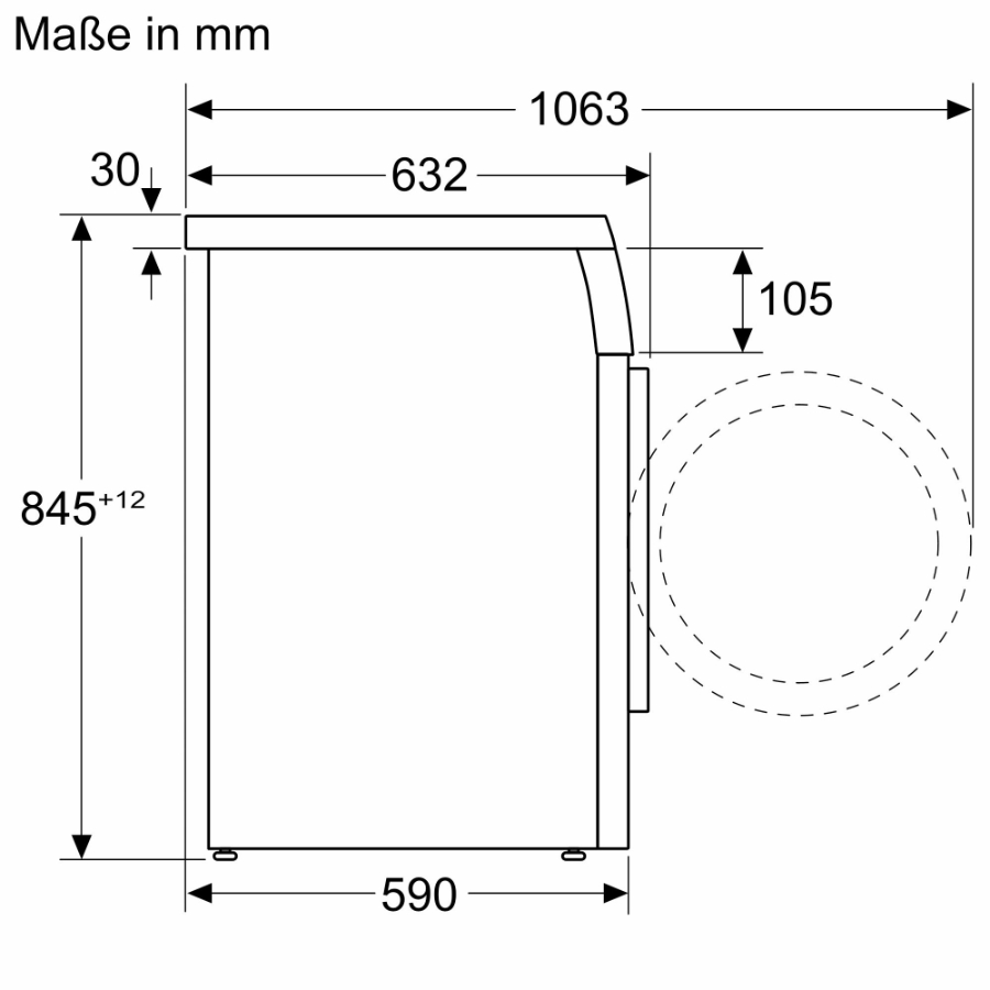 Siemens WU14UT22  I Q500, Waschmaschine unterbaufähig 9kg 1400 U/min 