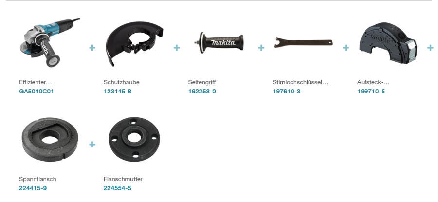 Makita GA5040C01 Winkelschleifer 1.400 W • 125 mm • 2.800 - 11.000 U/min