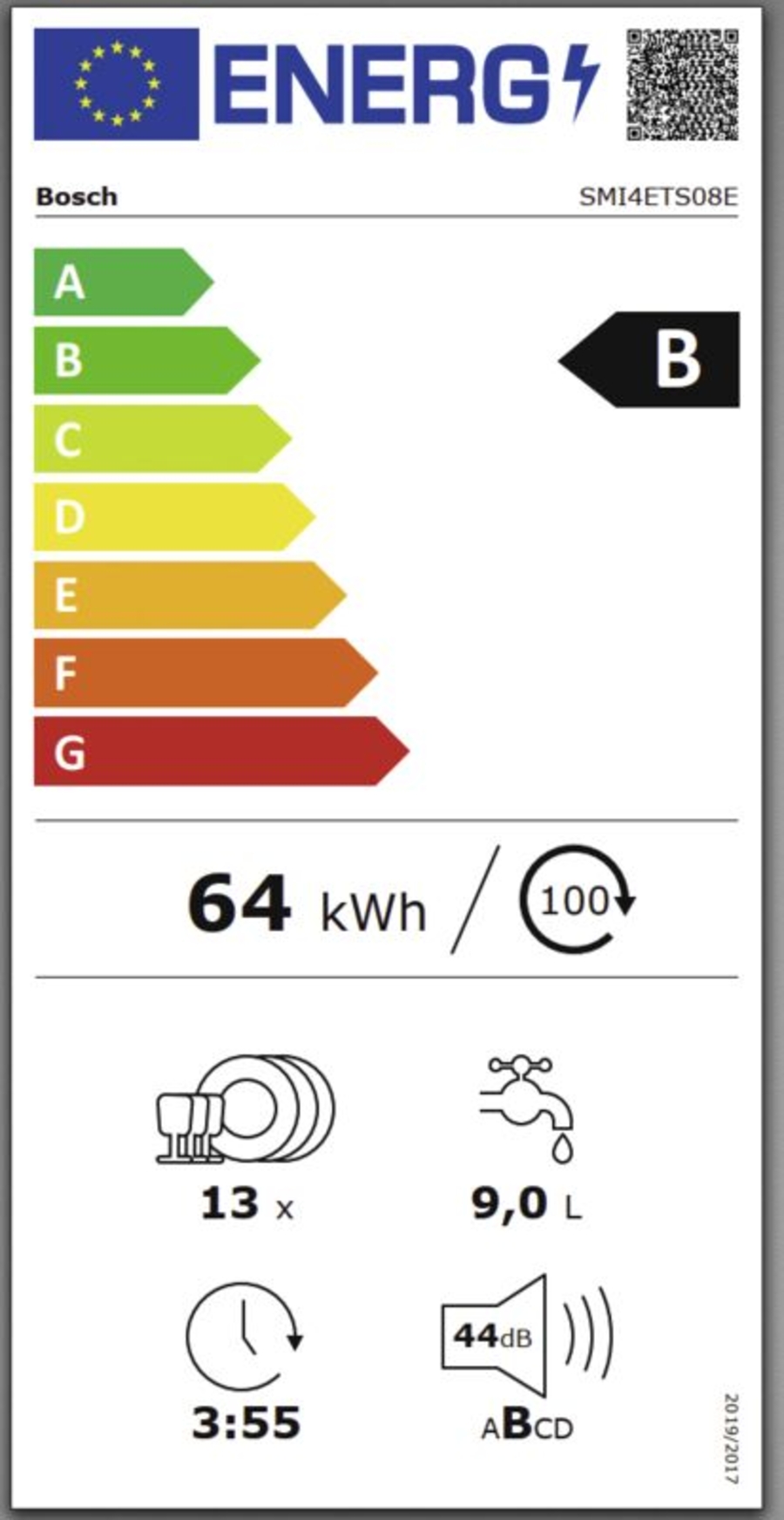 Bosch SMI4ETS08E Geschirrspüler Einbau teilintegriert 60 cm Edelstahl