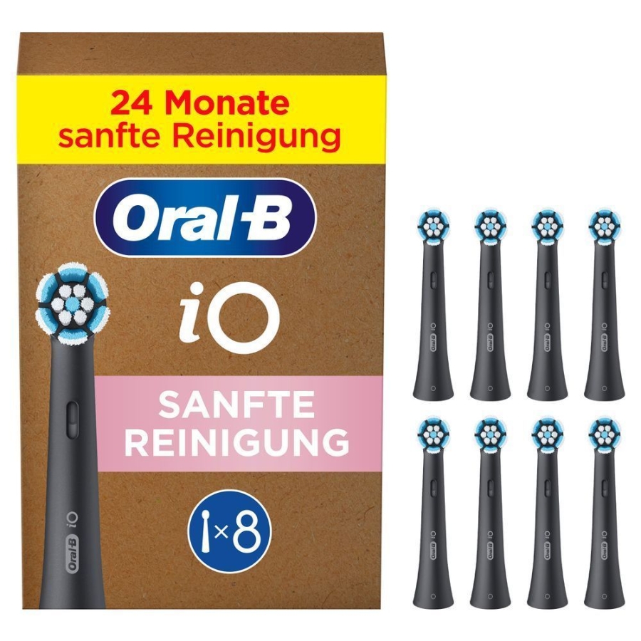 Oral-B Aufsteckbürsten iO Sanfte Reinigung Schwarz 8er FFU 