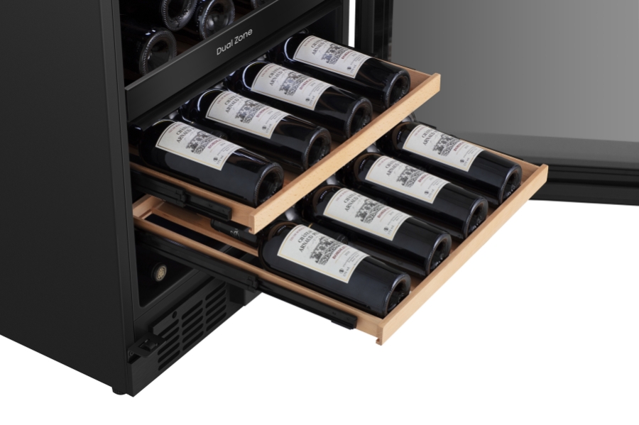 Hisense RW3N122GALF Weinkühlschrank  128l für 46 Flaschen á 0.75l, 2 Temperaturzonen