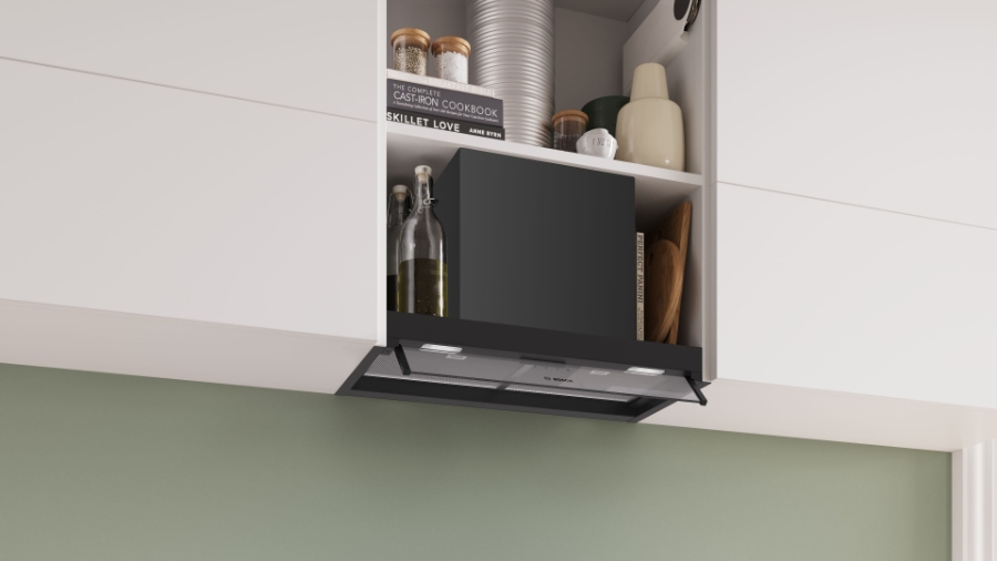 Bosch DBB65CC60  Unterbau-Dunstabzugshaube  60 cm, Klarglas, Mattschwarz