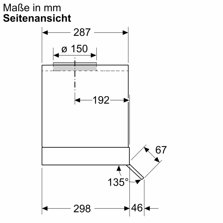 Bosch DBB65CC60  Unterbau-Dunstabzugshaube  60 cm, Klarglas, Mattschwarz