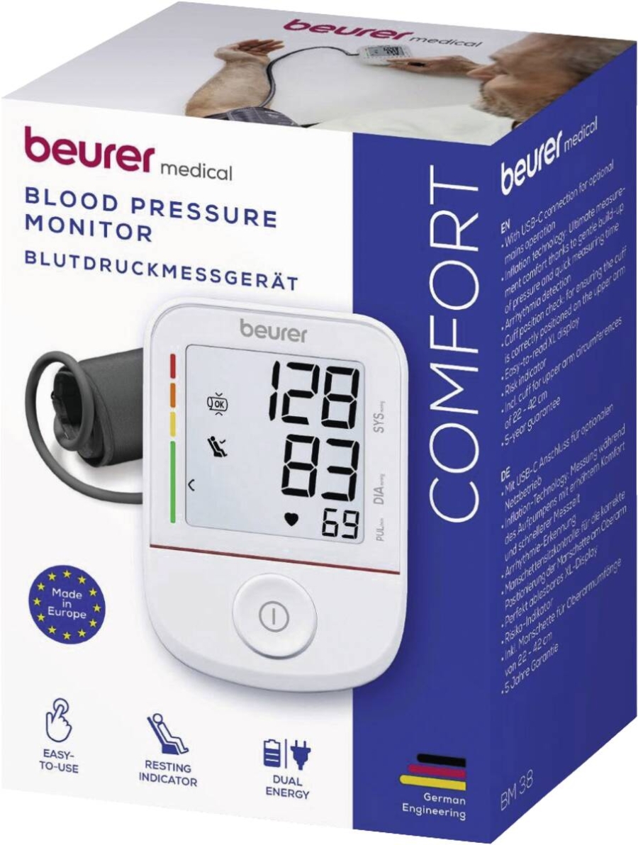 Beurer BM 38 Oberarm Blutdruckmessgerät Weiss 