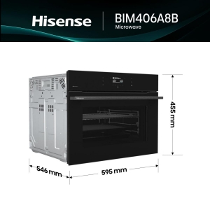 Hisense BIM406A8B Kompakt-Einbau-Kombi-Backofen mit Mikrowelle 743838