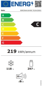 Beko B5RCNA416HXB Kühl-Gefrierkombination Stand Edelstahl-Look NoFrost, 415 Liter