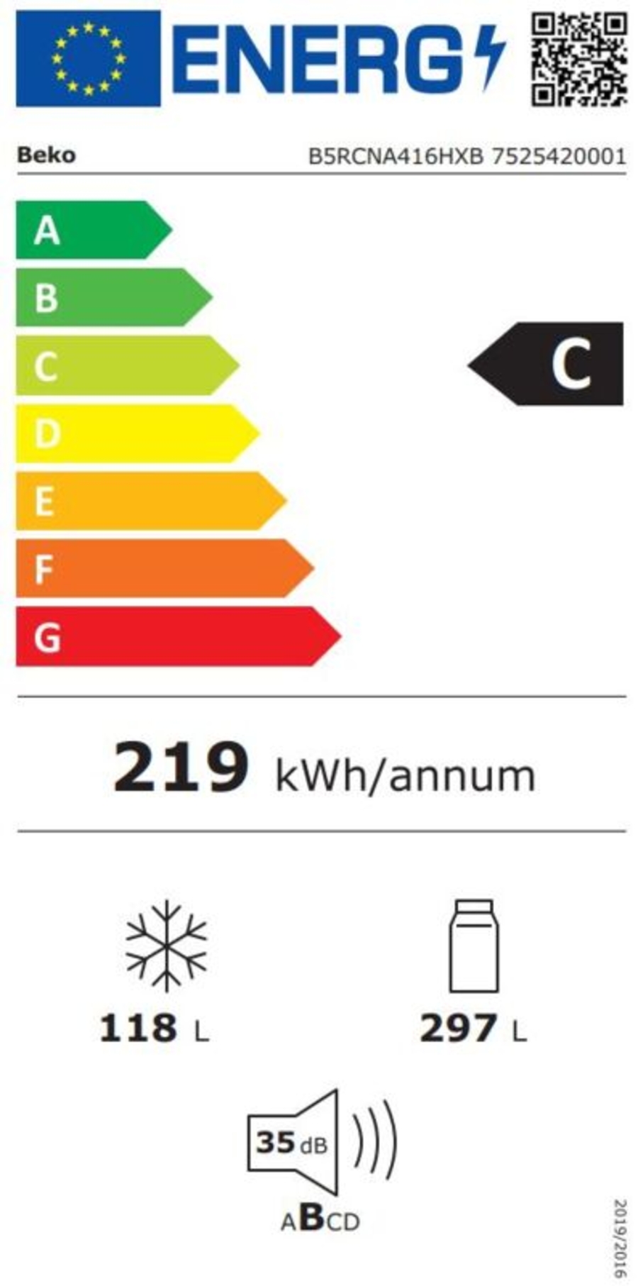 Beko B5RCNA416HXB Kühl-Gefrierkombination Stand Edelstahl-Look NoFrost, 415 Liter