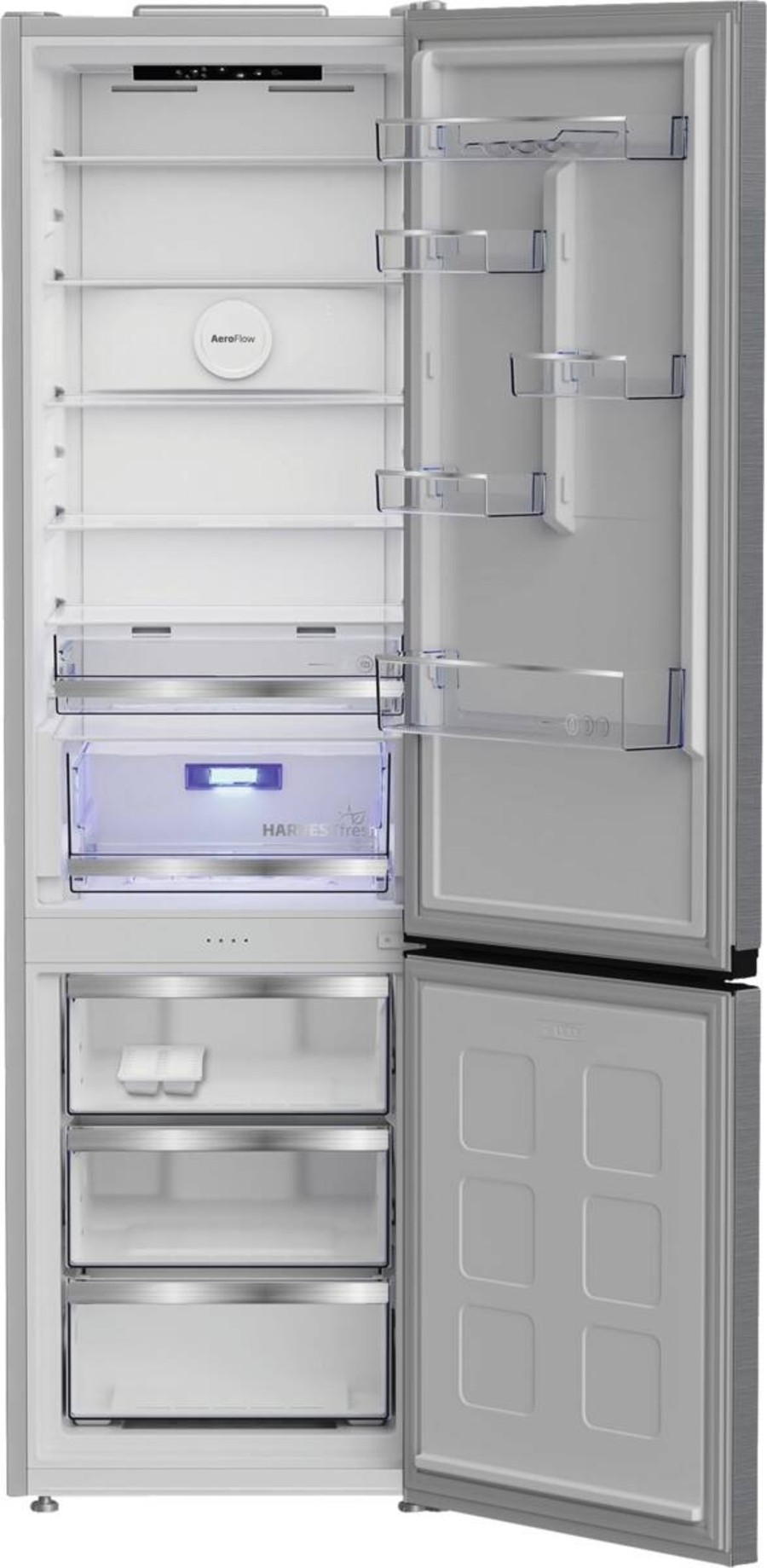 Beko B5RCNA416HXB Kühl-Gefrierkombination Stand Edelstahl-Look NoFrost, 415 Liter