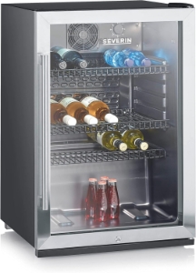Severin FKS 8840 Getränkekühlschrank, 118 L, 56 Flaschen, Schloss Edelstahl-Edelstahl-